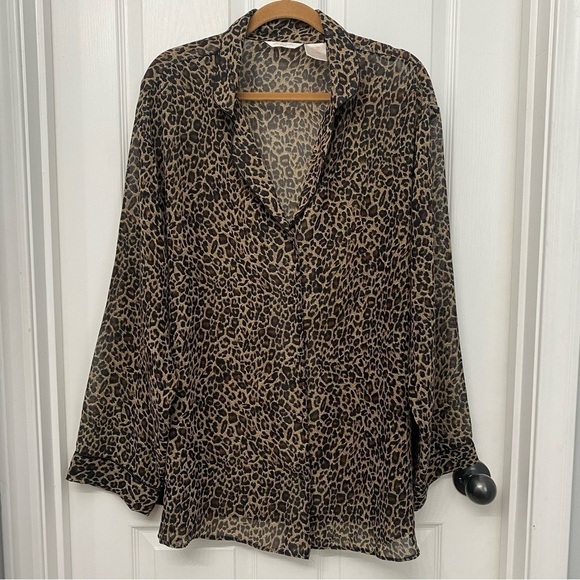 Secret Treasures Long Sleeve Cheetah Print Sleep Shirt XXXL - Picture 12 of 12